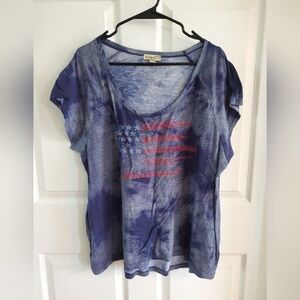 OneWorld Navy America Flag Shirt. Size 2XL. #68